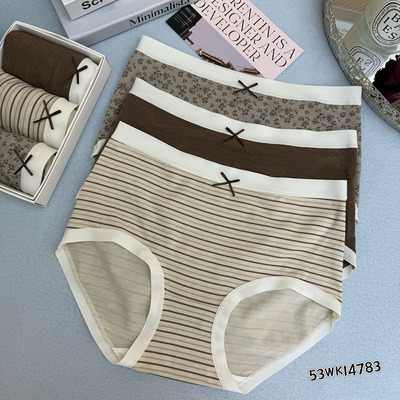 中腰韩系简约磨毛微绒弹力三角裤