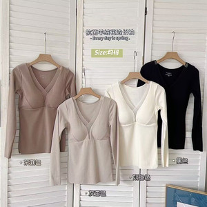 妃子纪秋冬款抗菌羊绒花边纯欲发热保暖上衣抗起球无痕固定杯内衣