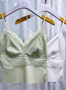 B2306夏季蕾丝吊带女超薄大胸显小兔耳朵杯内衣美背一体文胸裹胸