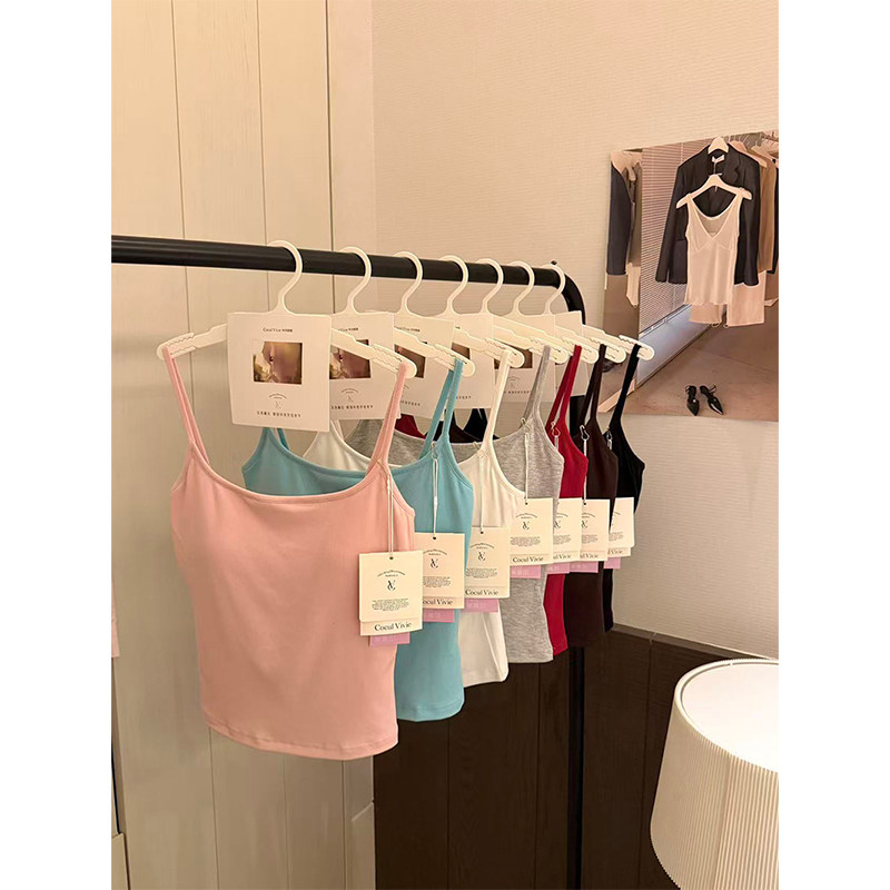 甜辣运动休闲风有胸垫背心女春夏新女士美背吊带内搭韩版ins打底