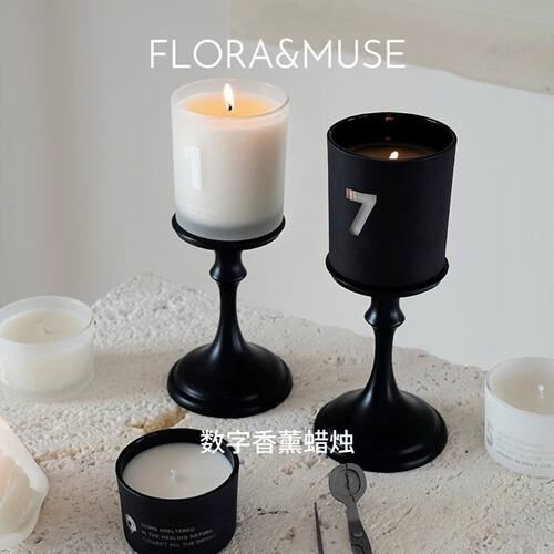 FLORAMUSE数字玻璃杯香薰蜡烛
