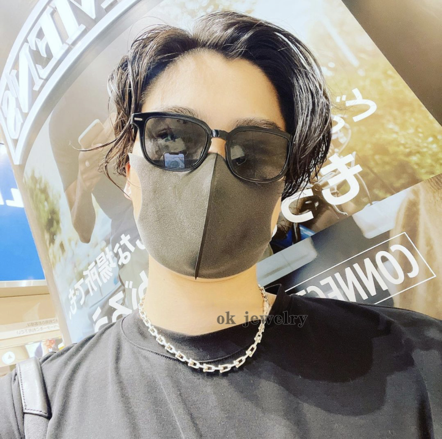 日韩简约个性S925纯银链环项链高级感小众设计轻奢饰品情侣锁骨链