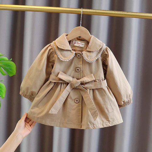 Осенний детский плащ, куртка для девочек, коллекция 2021, в корейском стиле, в западном стиле