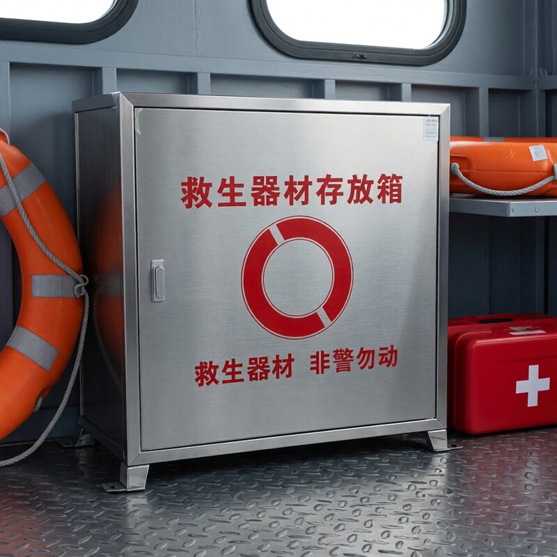 消防救生器材存放箱304不锈钢救生圈箱衣防溺水户外应急物资柜201图片