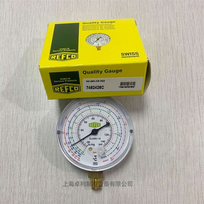 REFCO瑞士威科单表头M2-250-DS-R22/M2-500-DS-R22冷媒单表雪种表