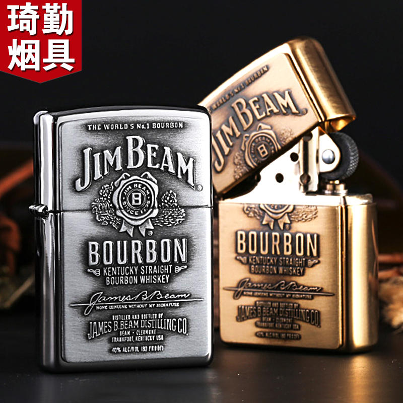 原裝正品zippo打火機防風 杰克丹尼占邊酒標銅徽章254BJB929 zppo