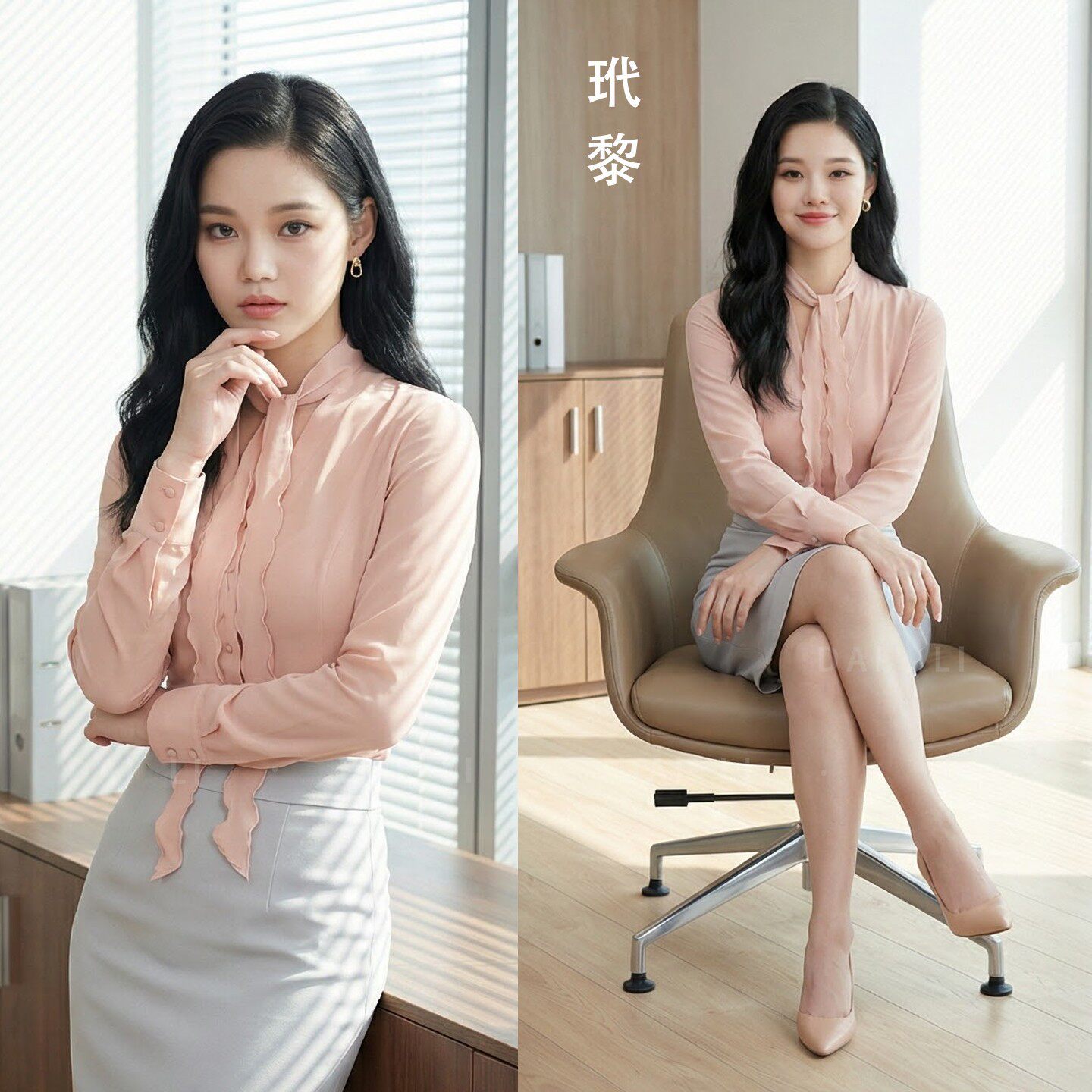 肉粉色雪纺乔其纱衬衣女2026新款长袖法式蝴蝶结飘带衬衫高端上衣