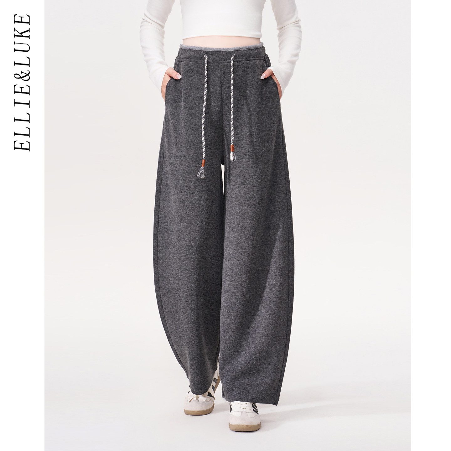 ELLIELUKE孕妇裤春季外穿小个子阔腿弯刀裤子孕期不勒肚子长裤春