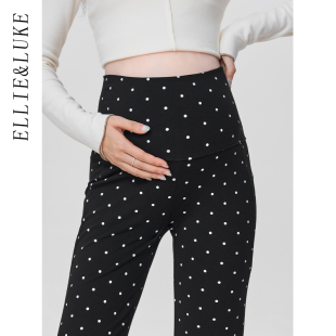 外穿托腹不勒肚波点喇叭裤 ellieluke孕妇裤 秋季 2025新款 子秋冬款