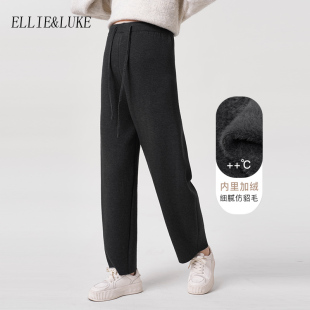 外穿小个子无托腹哈伦直筒裤 秋冬款 ellieluke孕妇裤 子冬装 新品