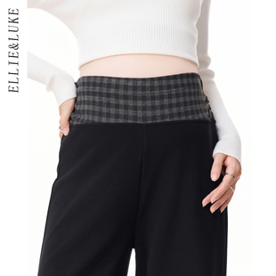 ellieluke孕妇裤子冬装小个子加绒加厚保暖阔腿裤不勒肚子长裤冬