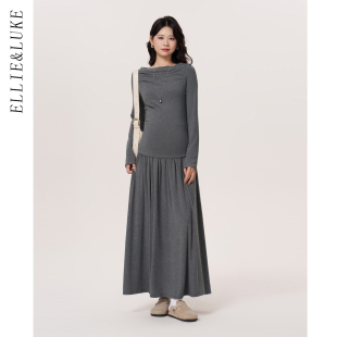半裙针织套装 ellieluke孕妇装 小个子斜肩上衣长款 2025新款 秋冬款