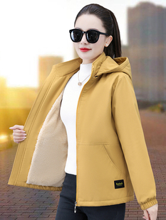 加绒加厚夹克外套女士2025秋冬新款小个子时尚可拆卸连帽短款风衣