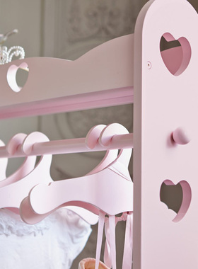 儿童卧室欧式木制实用宝宝创意公主家用粉色落地