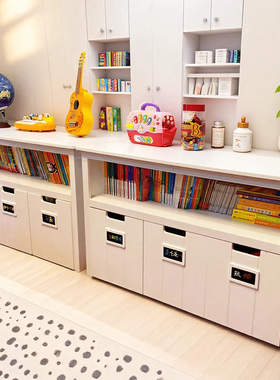 儿童书柜家用客厅靠墙储物柜卧室收纳柜子实木抽屉式储物柜