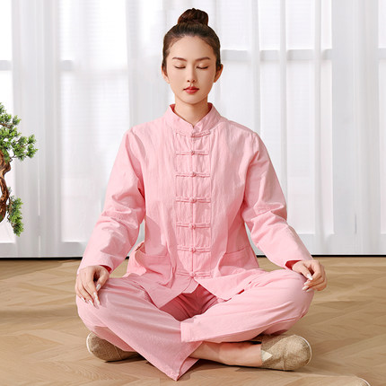 玄善居士服女佛系禅意禅修服男纯棉套装中国风唐装茶服可定制LOGO