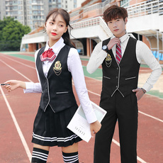 Школьная форма 春秋韩版学院风校服套装男女班服学生马甲制服日系水手服运动演出
