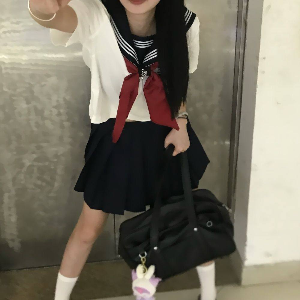 东京岁时记手服女jk制服套装海军领学院风绀色领升级白三本基础款
