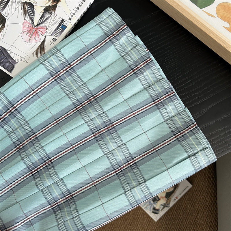 东京岁时记服【璃海】格裙原创正版学院风女生半身百褶裙蓝绿色夏