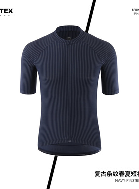 英国 Vertex London 条纹短袖男款自行车速干骑行服夏季上衣正品