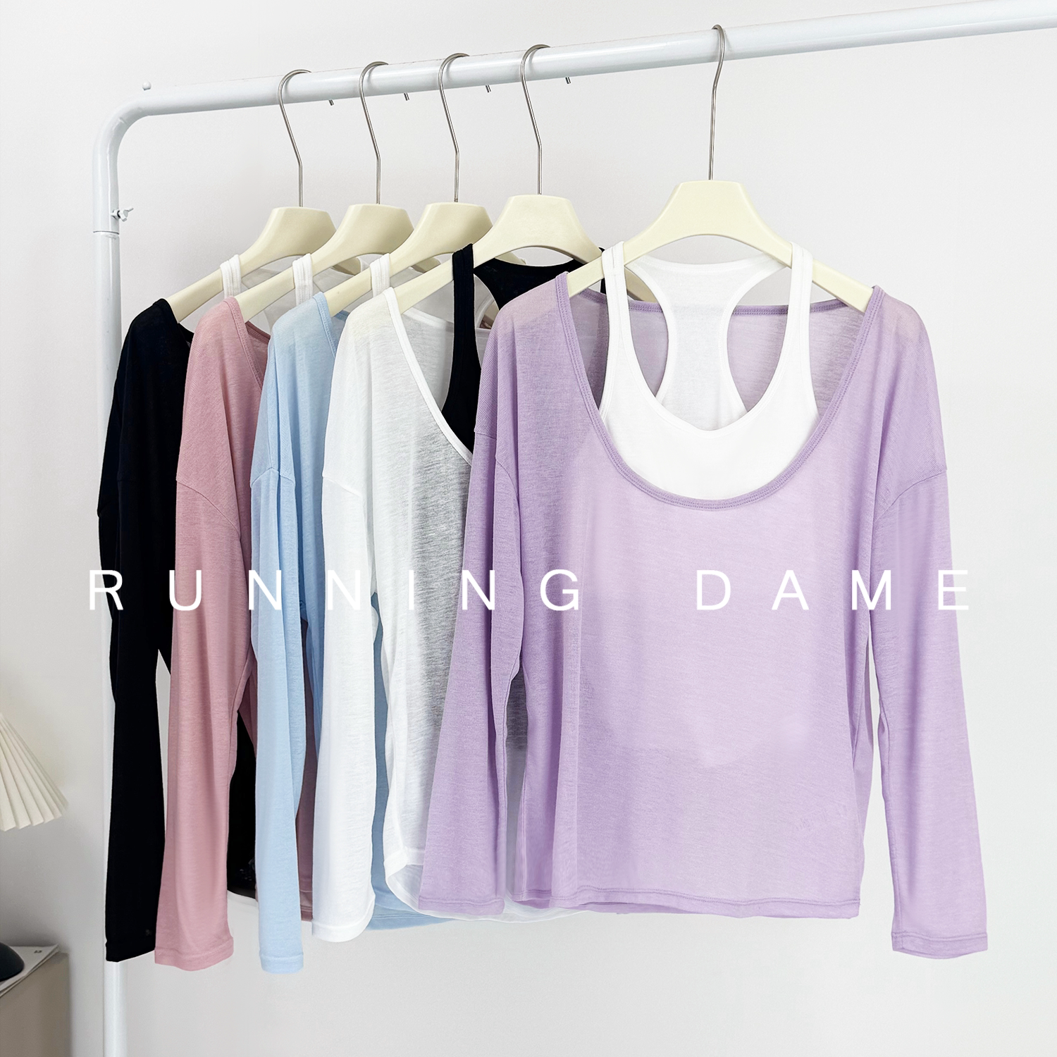 瑜伽服女套装高级感叠穿两件套图片