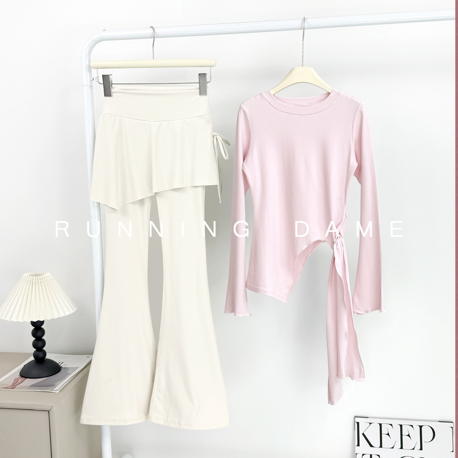 2025木耳边斜开叉喇叭袖健身衣女微喇瑜伽裤高腰显瘦运动瑜伽长裤,运动/瑜伽/健身/球迷用品,瑜伽套装,淘宝优惠券,粉丝福利购,淘宝优惠卷