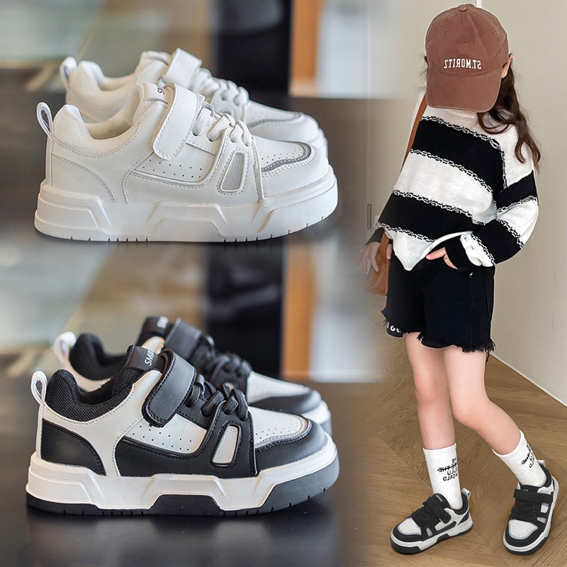 女童真皮运动板鞋爆款小白鞋春秋