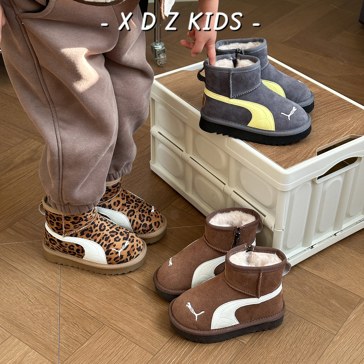 儿童雪地靴2025新款冬季加厚男童冬鞋运动风棉靴真皮保暖女童棉鞋,童鞋/婴儿鞋/亲子鞋,雪地靴,淘宝优惠券,粉丝福利购,淘宝优惠卷