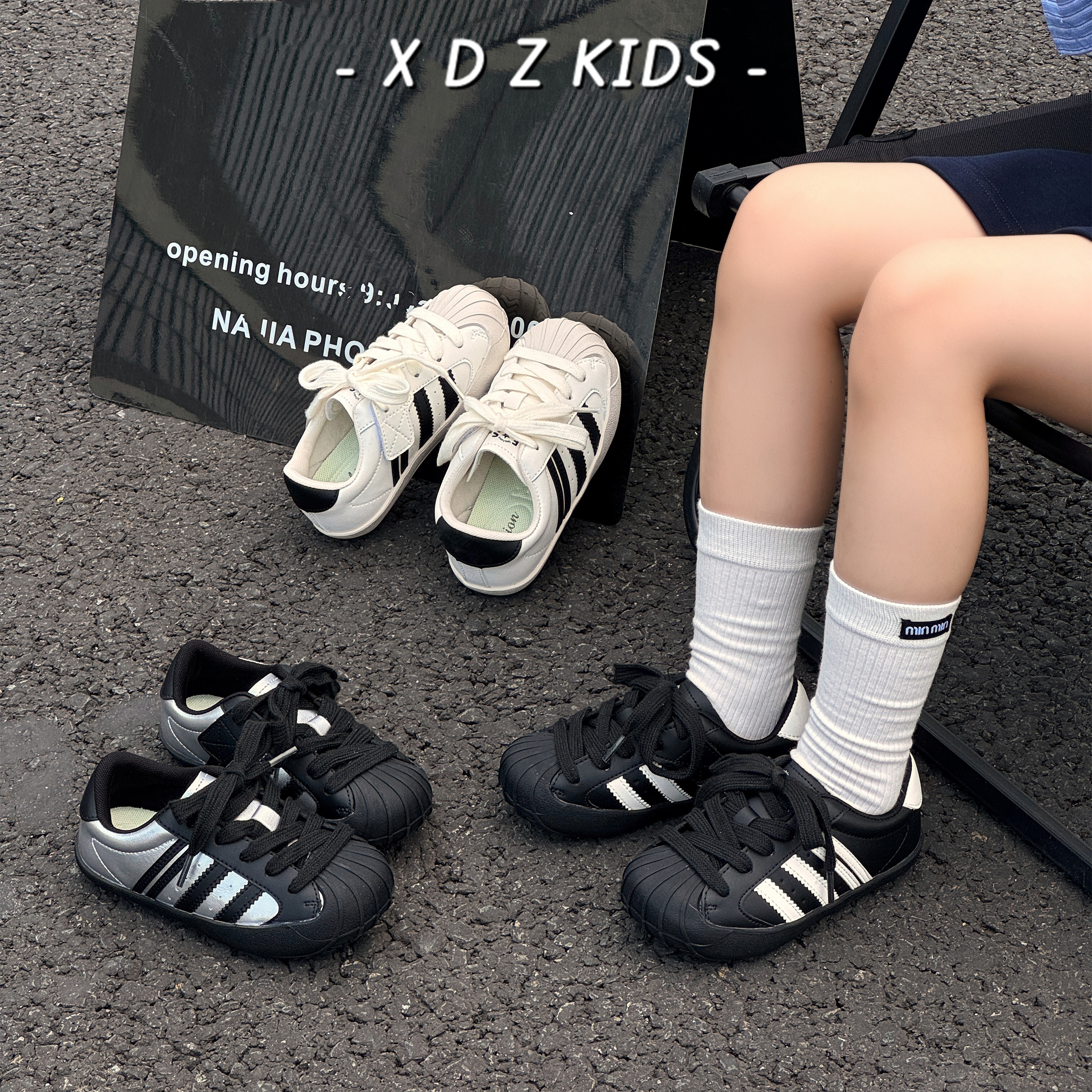 开学季百搭男女童贝壳板鞋运动鞋