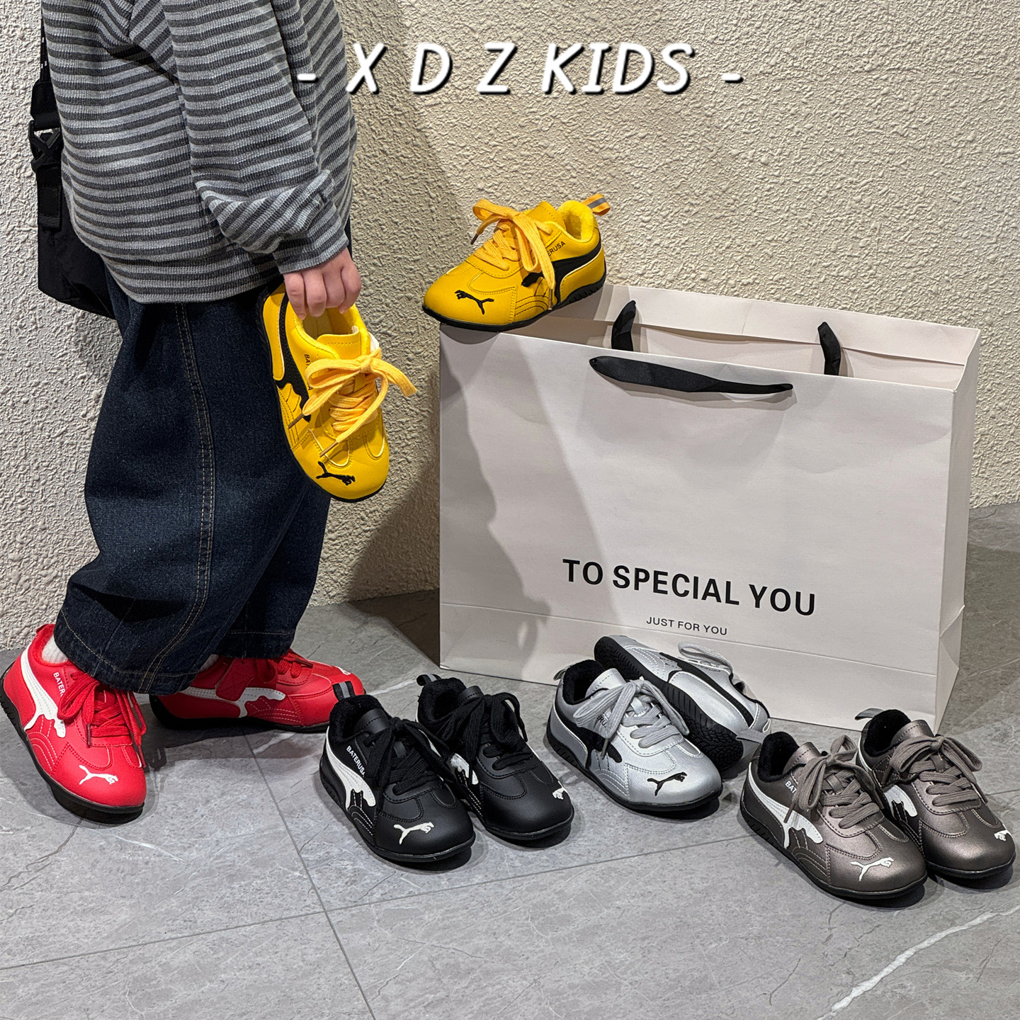 儿童加绒运动鞋男女宝阿甘德训鞋