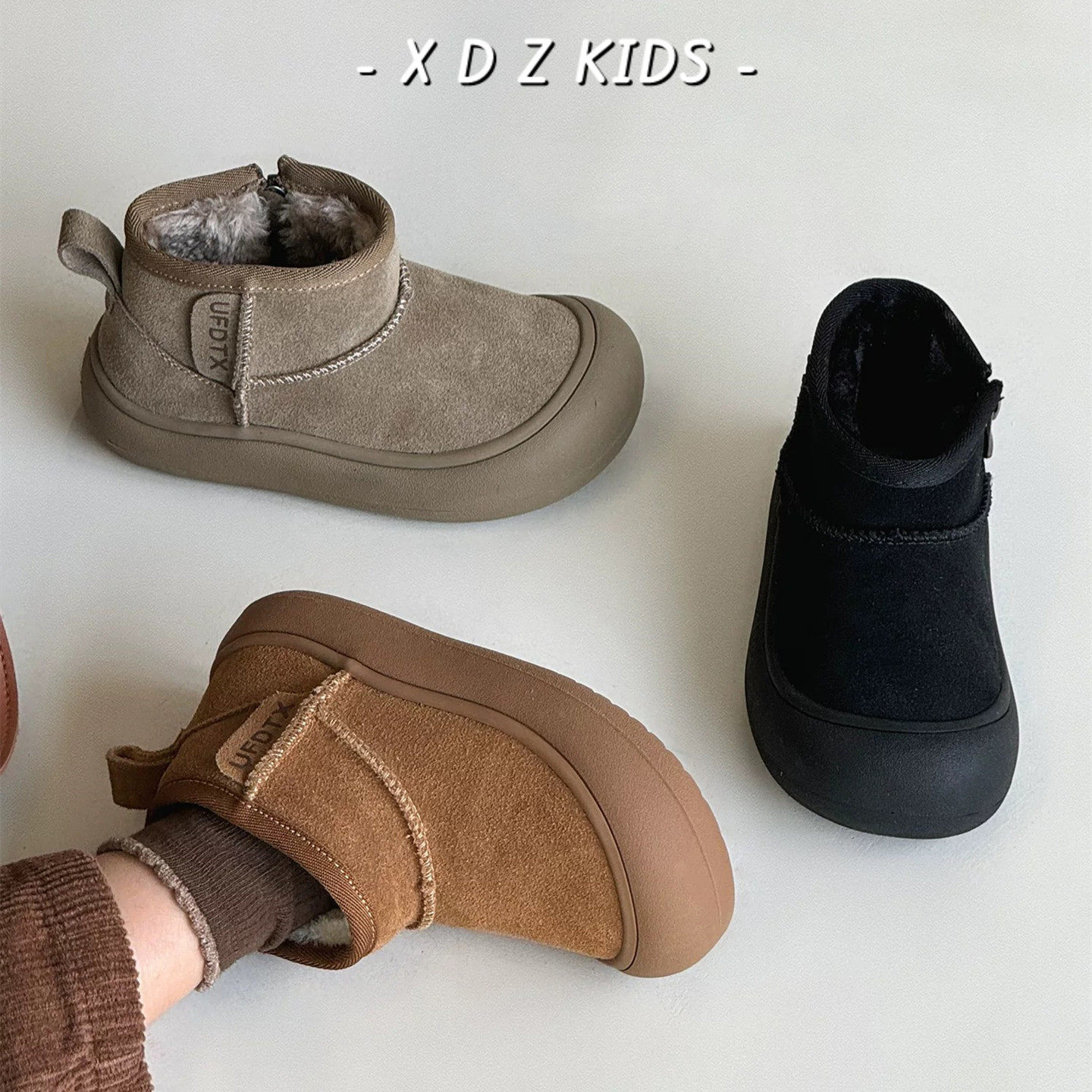 女童真皮雪地靴2025冬季新款百搭儿童宝宝加绒加厚大棉鞋男童冬鞋,童鞋/婴儿鞋/亲子鞋,雪地靴,淘宝优惠券,粉丝福利购,淘宝优惠卷