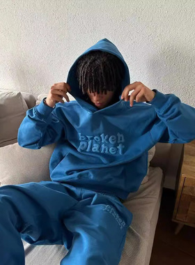 Broken Planet连帽卫衣发泡字母小众欧美潮牌高街嘻哈印花连帽衫