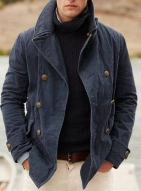 Casual fashion open lined jacket men 休闲时尚开衫纯色外套男