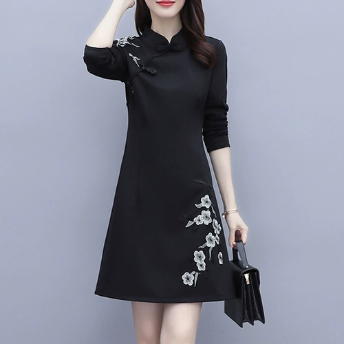 Демисезонное ципао, элитное платье, юбка, большой размер