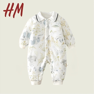 清仓撤柜婴儿加棉100克连体衣女宝宝夹棉加厚秋冬装哈衣连身衣爬