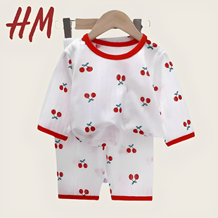 清仓撤柜儿童睡衣家居服套装 新款 男童空调服女童衣服夏款 纯棉夏季