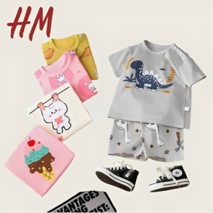 清仓撤柜儿童短袖套装夏季a类纯棉男童衣服女童t恤宝宝夏装服装20