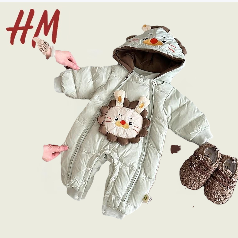 撤柜清仓特价婴儿羽绒服2025新款冬季女宝宝加绒洋气羽绒连体衣外