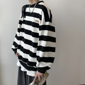 T19*2025秋季条纹美式圆领卫衣P58控68图片