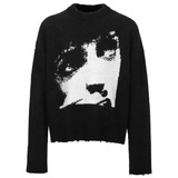 美式人像马海毛针织毛衣男女秋冬季潮牌提花慵懒风圆领上衣P55，男装针织衫/毛衣，星座617A(原A401)