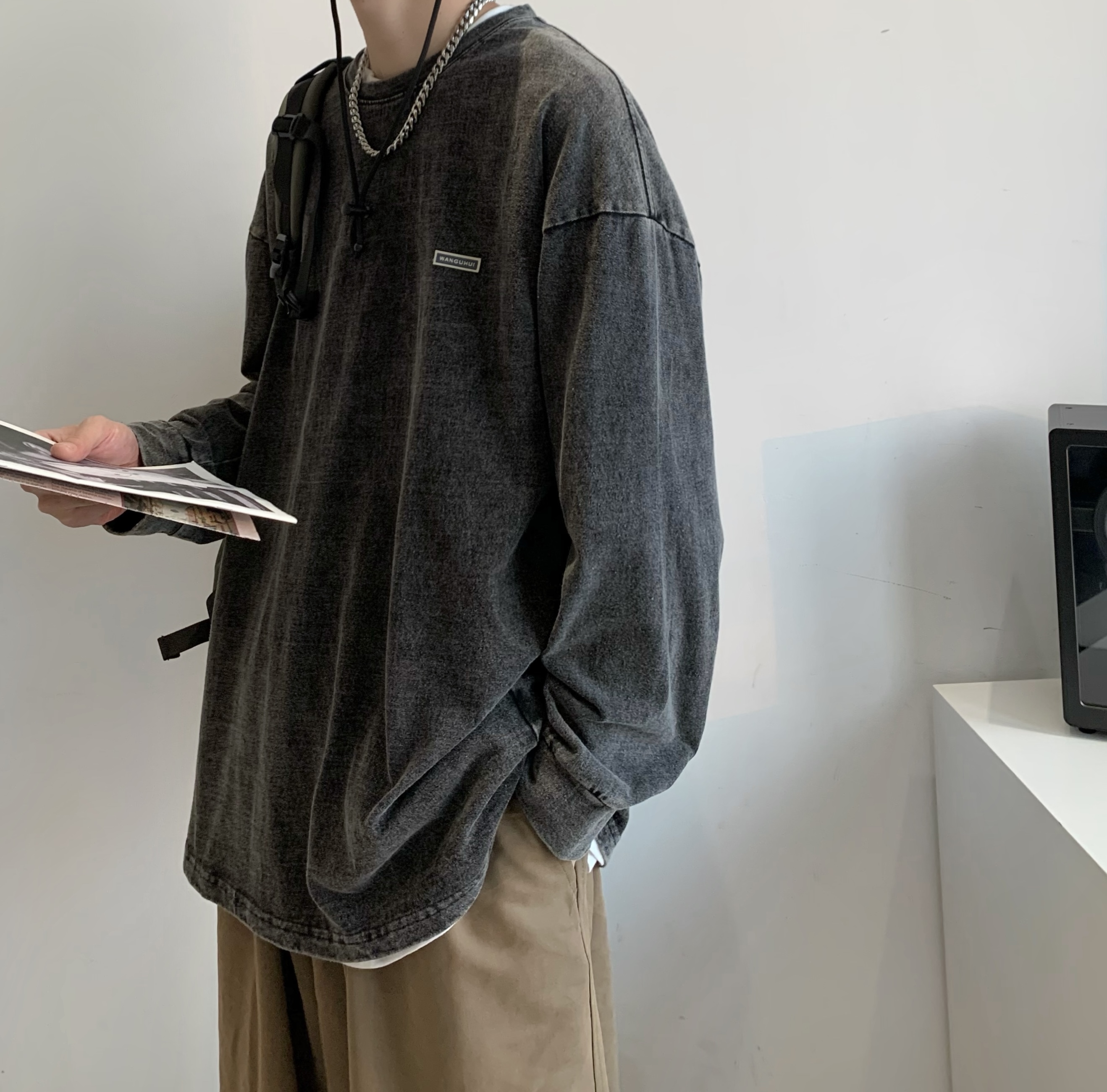 T161*2025秋冬内搭纯色洗水工艺百搭打底衫P58控78，男装T恤，星座617A(原A401)