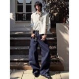 时尚美式泡泡纱长袖衬衫外套男女新款正肩衬衣条纹上衣潮流P45，男装衬衫，星座617A(原A401)