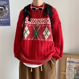 M277*2025冬季圣诞节气氛毛衣男女针织衫上衣P78控99，男装针织衫/毛衣，星座617A(原A401)