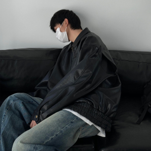 Y26*现货可供视频春高级感外套男潮牌设计感小众皮衣夹克情侣P98图片