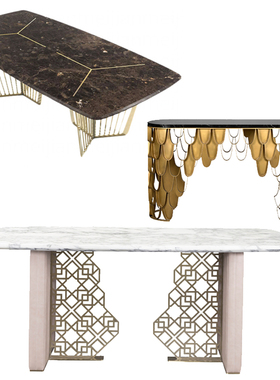 C662-现代轻奢大理石 石材桌子餐桌家具款式图 软装方案素材255张