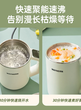WAYNERN/伟能 WN-24电热杯烧水杯煮面煮粥杯定时加热杯调温度