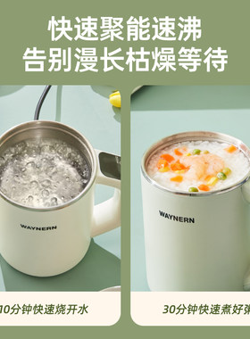 WAYNERN/伟能 WN-24电热杯烧水杯煮面煮粥杯定时加热杯调温度
