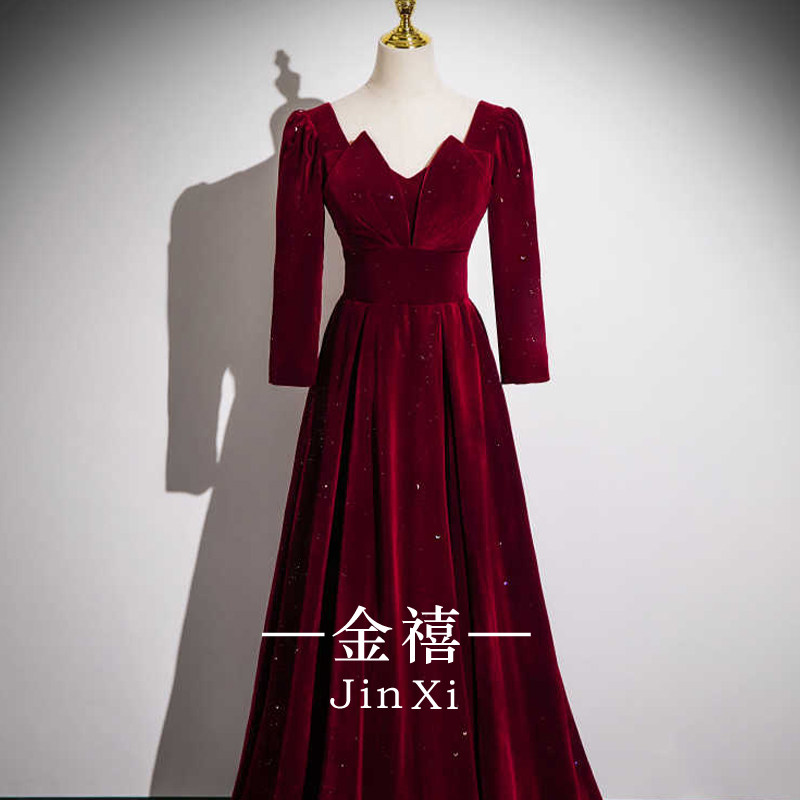 敬酒服新娘订婚礼服高级感冬装