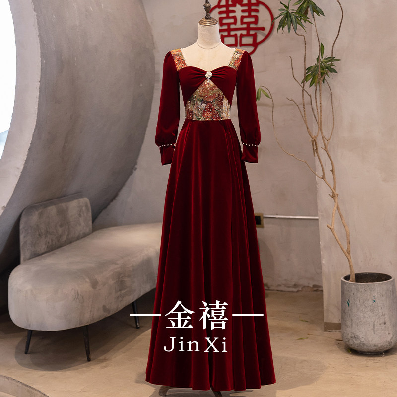 新娘敬酒2025新款高级感订婚礼服