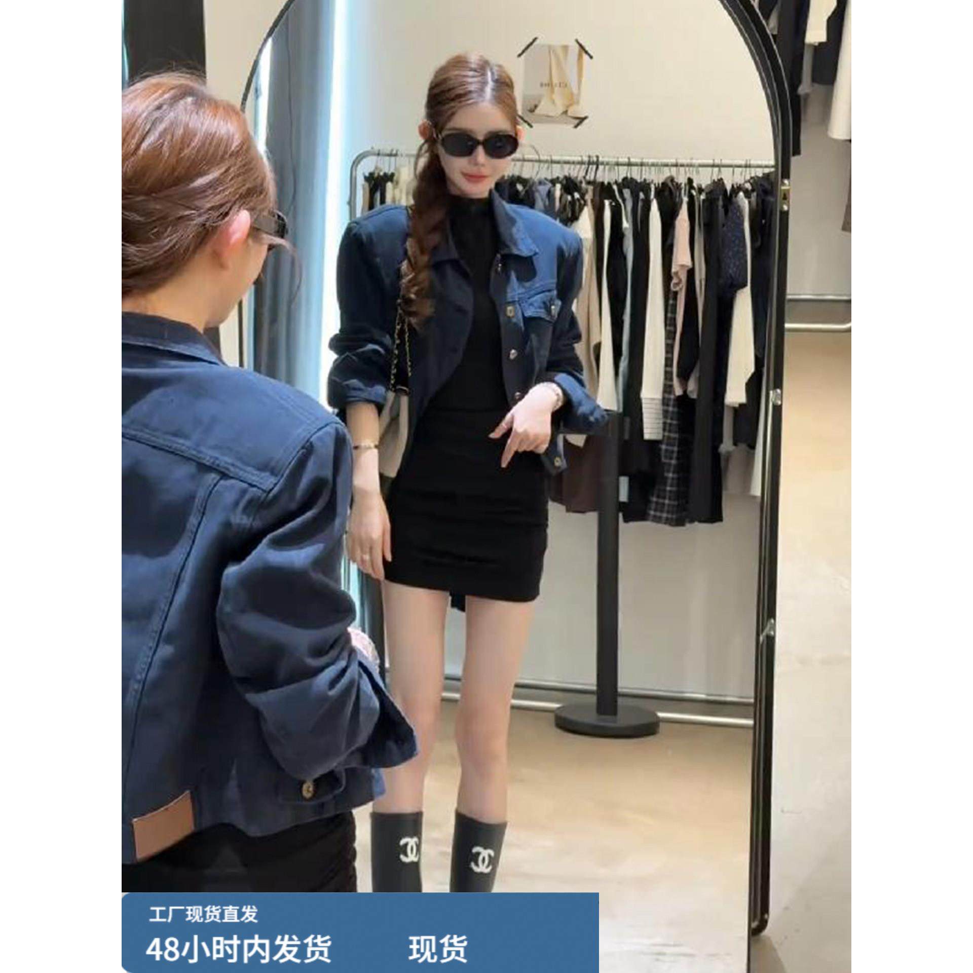 巨好看蓝色短款正肩外套女小个子秋季2025新款工装夹克设计感上衣,运动/瑜伽/健身/球迷用品,广场舞套装,淘宝优惠券,粉丝福利购,淘宝优惠卷